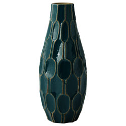 west elm Honeycomb Tall Teardrop Vase Blue